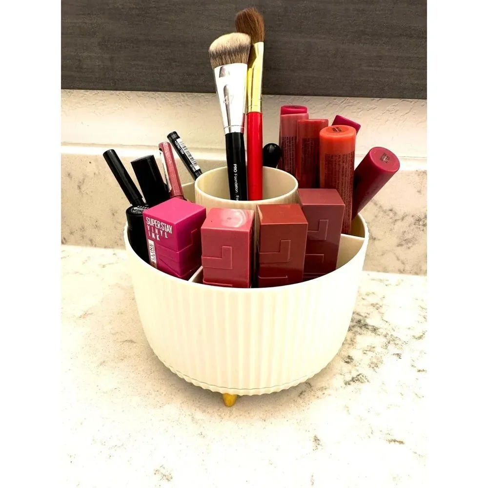 Diesisa 5 Slot Make up Brushes Cream Cup 360° Rotating Makeup Brush Holder